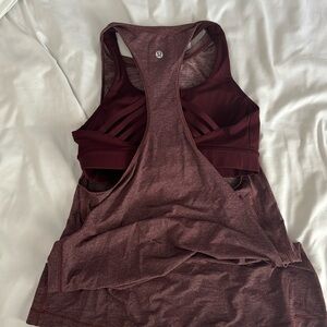 maroon Lululemon tank top with built-in bra